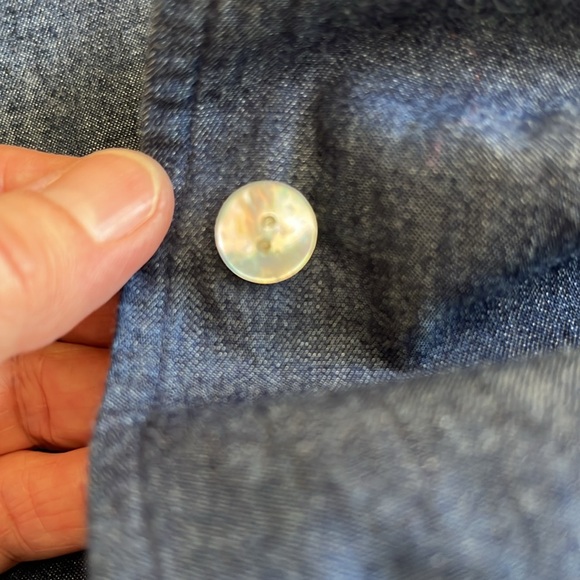 Talbots Cotton Shirtdress Denim Blue Women’s 8 Short Sleeves Western Classic - Picture 7 of 16